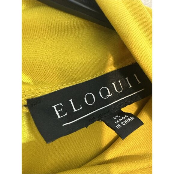 Eloquii Women’s Size 26 Yellow Long Sleeve Knot Front Midi Dress - Picture 11 of 11